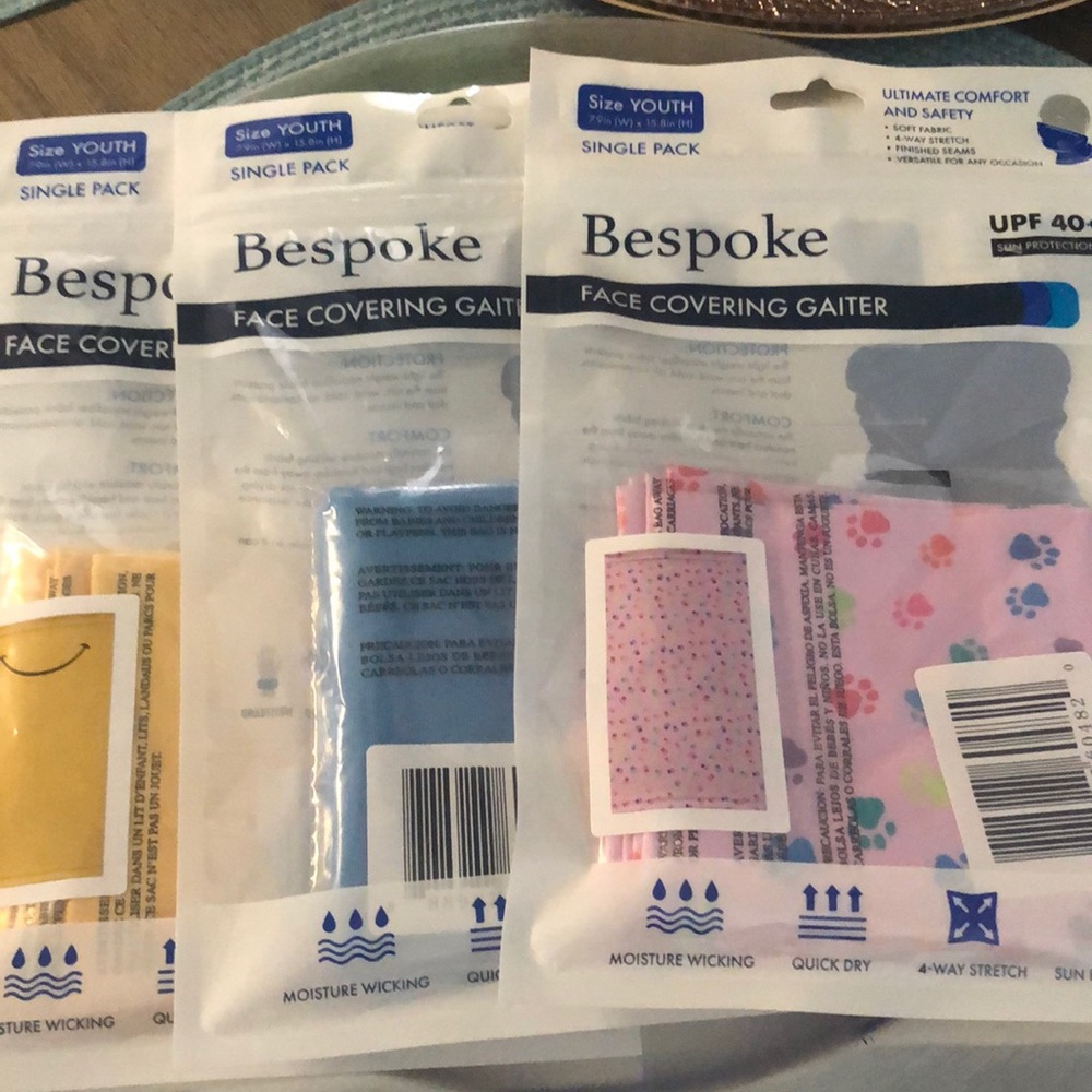 Face covering Gaiter. 3 different colors.